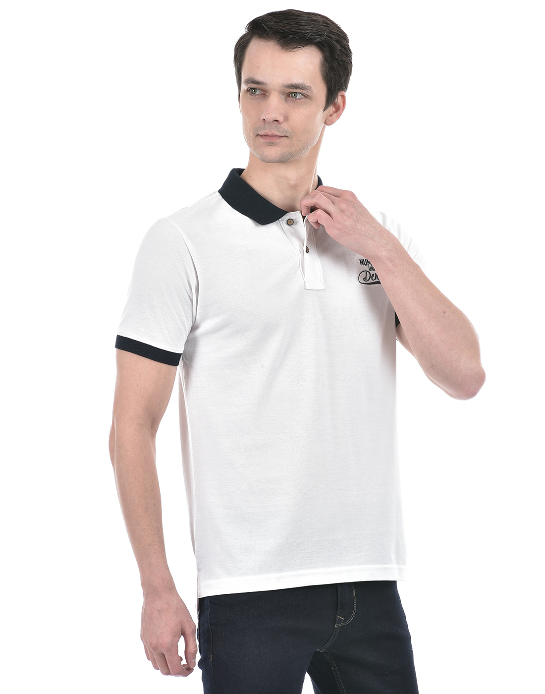 Numero Uno Men Color Block White T-Shirt
